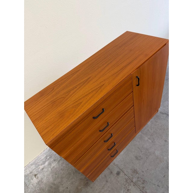 1960s 1960s Danish Mid Century Teak Gentleman’s Chest Tall Dresser Wardrobe Cabinet For Sale - Image 5 of 10