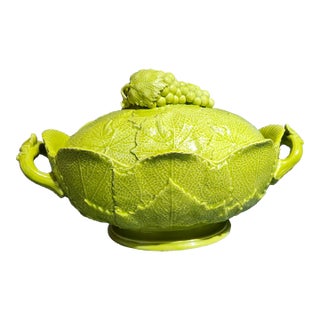 Mottahedeh Absinthe Leaf Serving Tureen or Catchall Urn Mid Century - Ultra Rare For Sale