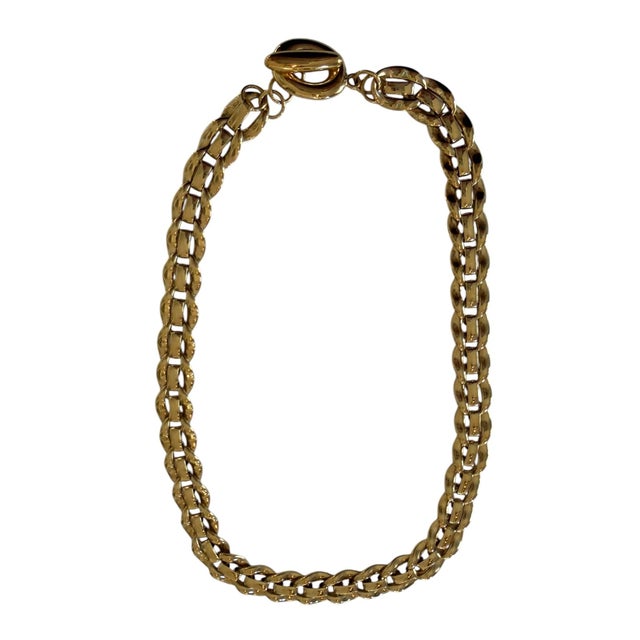 Vintage Signed Monet Gold Chain Necklace For Sale In Los Angeles - Image 6 of 7