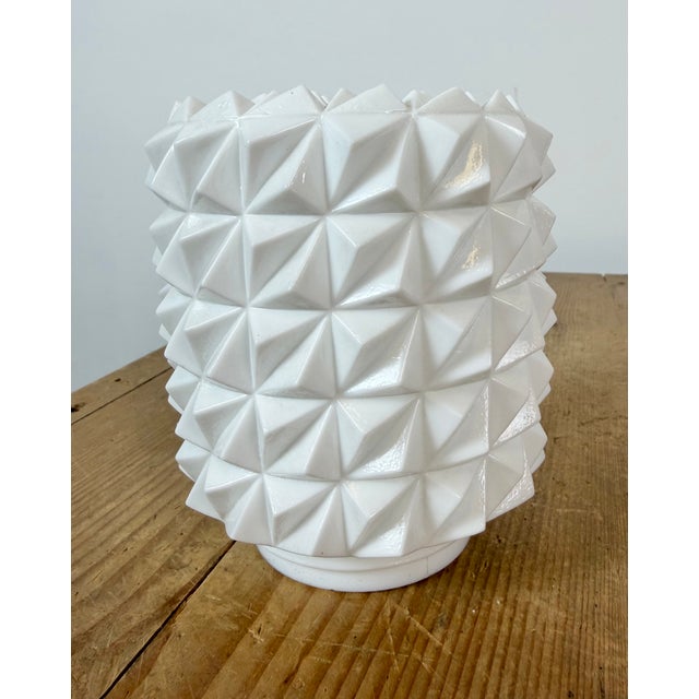 White Vintage White Porcelain Ceiling Light, 1970s For Sale - Image 8 of 13