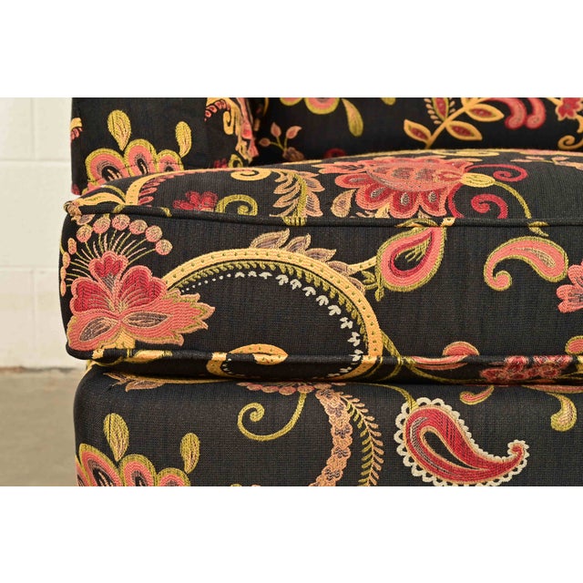 Black Smith Brothers of Berne Contemporary Lounge Chair and Ottoman in Paisley Upholstery For Sale - Image 8 of 14