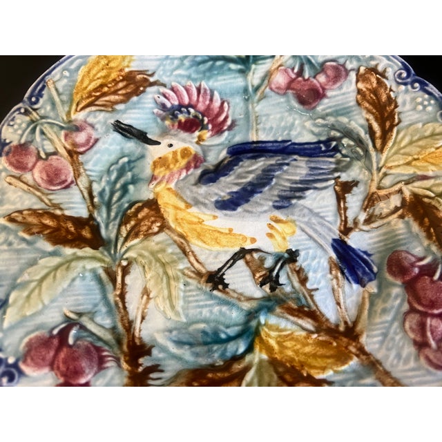 Wasmuel Majolica Plate, Belgium, 1890's For Sale - Image 10 of 13