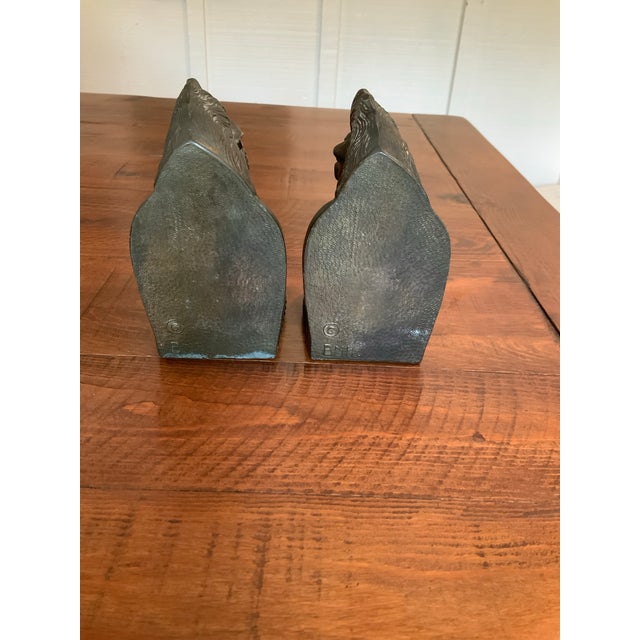 Rare Vintage Pair of BMR Cast Bronze Horse Head Bookends – Mid‑Century Equestrian Decor for Horse Lovers, Ralph Lauren Decor & Ranch Decor For Sale In New Orleans - Image 6 of 8