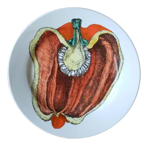 Piero Fornasetti Cut Fruit Pottery Plate, Sezioni Di Frutta Series, Peperone