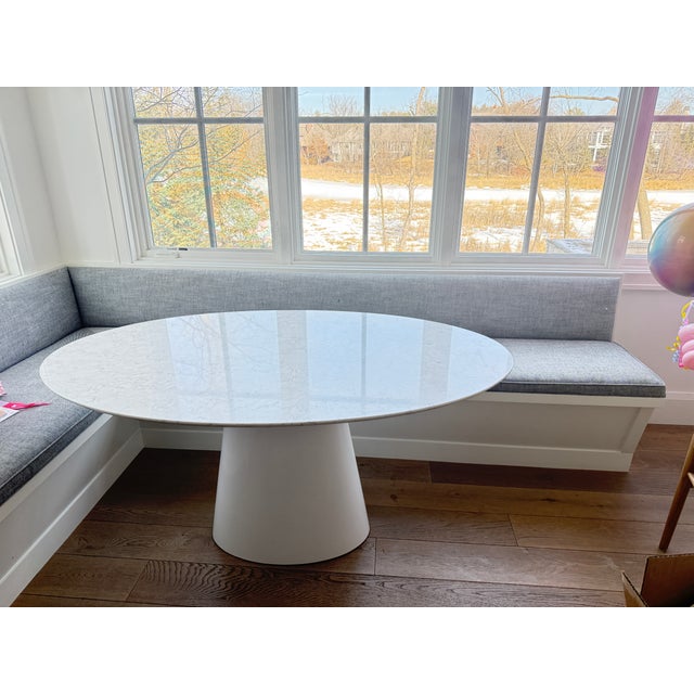 2020s Room and Board, Decker Marble Kitchen Table - Oval 60” For Sale - Image 5 of 5