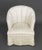 White Silk Brocade Upholstered Tub Chair For Sale - Image 4 of 7