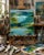 Abstract "Blue Sea Welcomed Me" Abstract Oceanscape in Blues and Greens For Sale - Image 3 of 3
