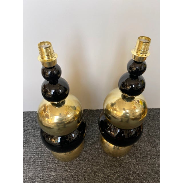2020s Contemporary Brass Murano Glass Atomo Lamps, Italy - a Pair For Sale - Image 5 of 11