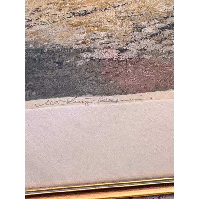 Rustic European Luigi Kasimir Signed Hand-Colored Etching of Austrian Village Street, Framed, Circa 1930s For Sale - Image 3 of 11