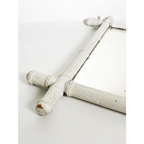 Gold White Bamboo Mirror, France, 1930s For Sale - Image 8 of 13
