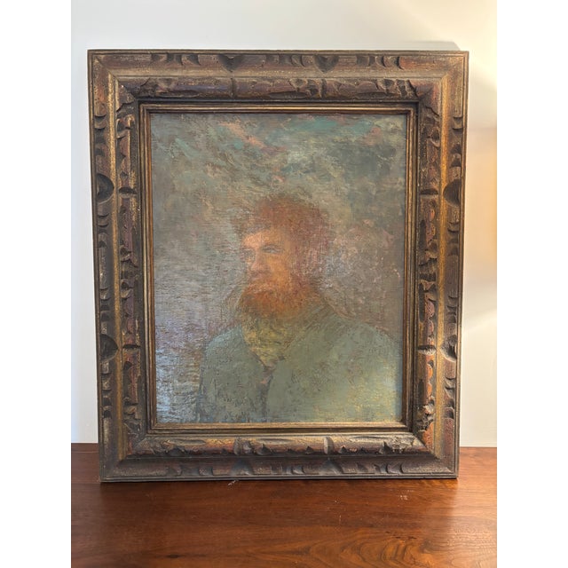 Oil on Board Original Portrait, Signed and Dated P. Zurini, 1948 For Sale In Greenville, SC - Image 6 of 15
