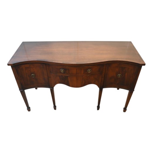 Sheraton Mahogany Serpentine Server Buffet, 1910s For Sale