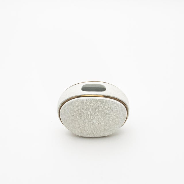 Shagreen Vase With Brass Details by R&y Augousti For Sale In Los Angeles - Image 6 of 6