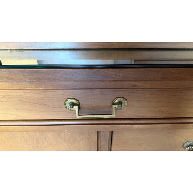 Wood Vintage Hollywood Regency-MCM Transition Century Furniture Co. Hutch For Sale - Image 7 of 10