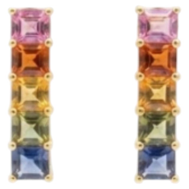 Gemstone details Gold Purity: 14K Solid Gold (stamped) Multi-sapphire: 2.90 cts 14K gold Net weight: 1.82 grams CODE: K