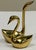 Petite pair of shiny brass swans. Elegant forms with very clean lines. No patina, high quality.