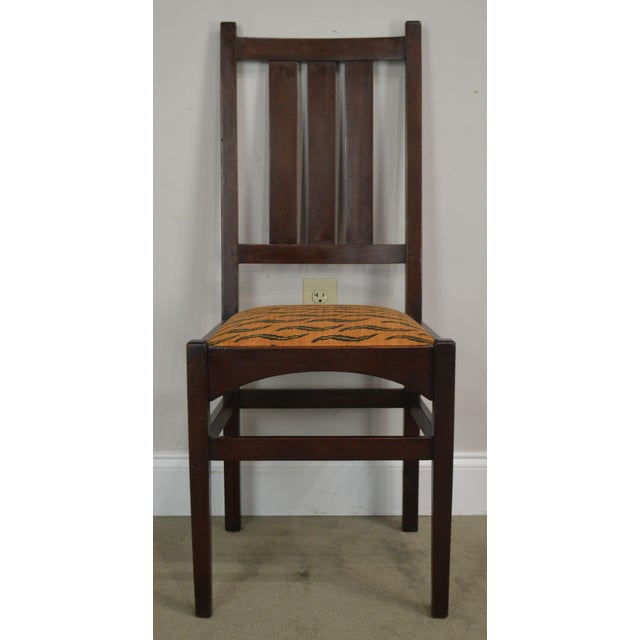 Gustav Stickley Harvey Ellis Antique Mahogany Set 8 Dining Chairs