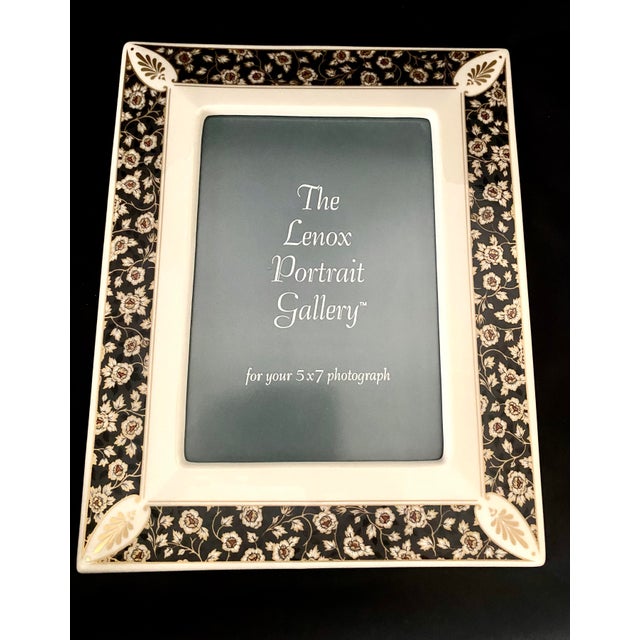 Vintage Lenox “Dynasty” 5 X 7 Portrait Gallery Fine Porcelain Picture Frame Traditional Floral & Gold Leaf Design. For Sale In Denver - Image 6 of 15