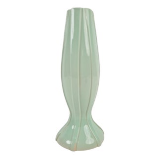 Art Deco Ceramic Pastel Green Vase by C. K., 1930s For Sale