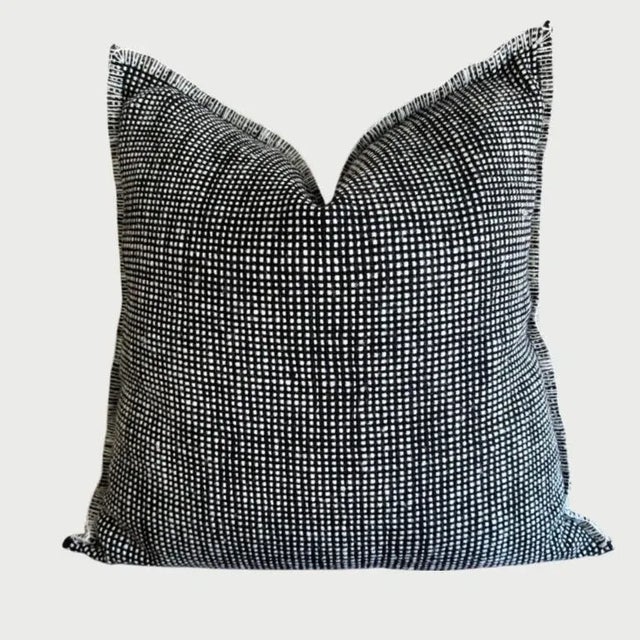 Black Billy Hand Made Wool Accent Pillow With Insert For Sale - Image 8 of 8