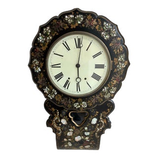 Victorian Papier Mache Wall Clock For Sale