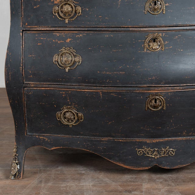 19th Century Danish Black Painted Oak Secretary Bureau For Sale - Image 9 of 18