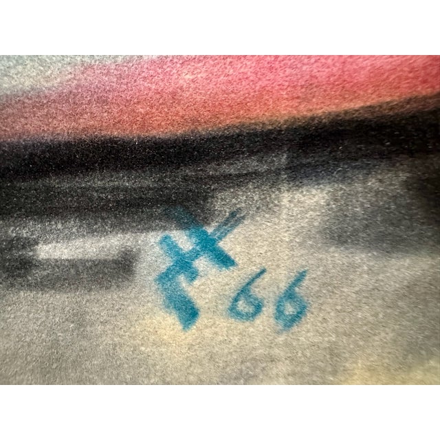 1960s Henry Emil Salloch Original Pastel on Paper Expressionist Harbor Seascape, 1966. For Sale - Image 5 of 7