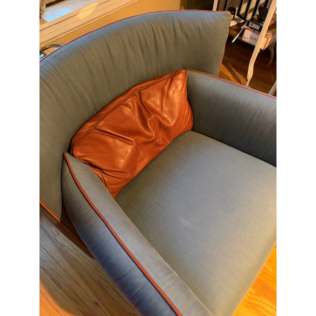 Textile The Gamma Arredamenti Tulip Swivel Chair For Sale - Image 7 of 12