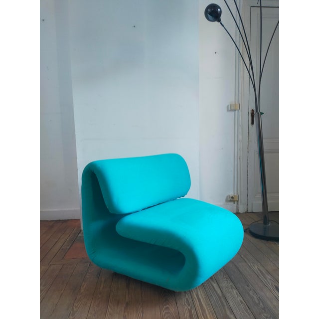 Blue Armchair by Henri Etienne Martin, 1960s For Sale - Image 10 of 10
