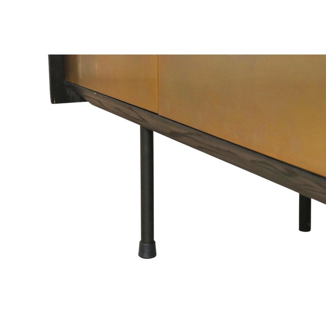 Wood Bespoke Contemporary Brass and Ash 118" Cantilever Sideboard by Ebony Curated For Sale - Image 7 of 11
