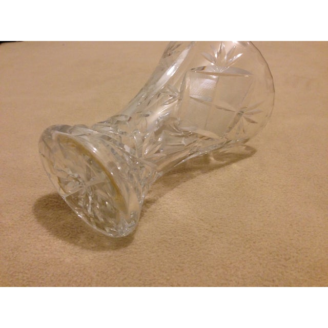 Transparent Vintage ABP American Brilliant Glass Corset Vase For Sale - Image 8 of 11