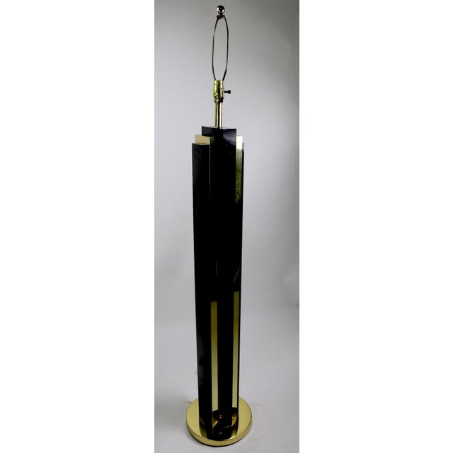 Brass and Black Skyscraper Floor Lamp After Springer For Sale In New York - Image 6 of 13