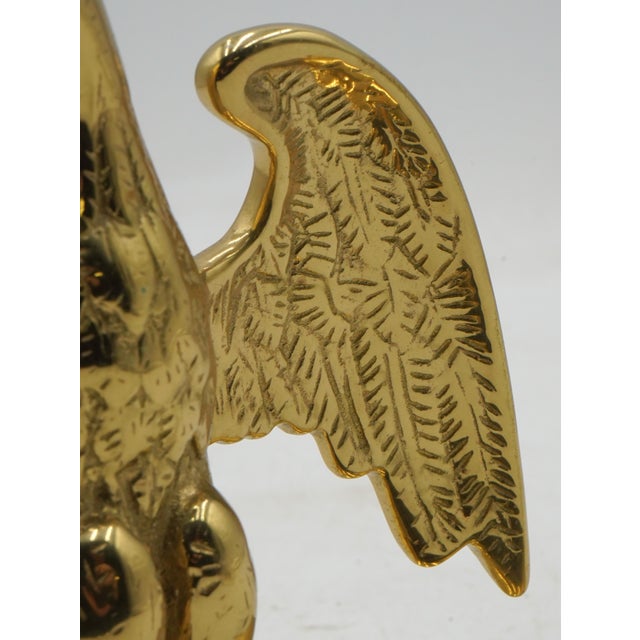Virginia Metalcrafters Pair of Virginia Metalcrafters Brass Federal Eagle Bookends For Sale - Image 4 of 10