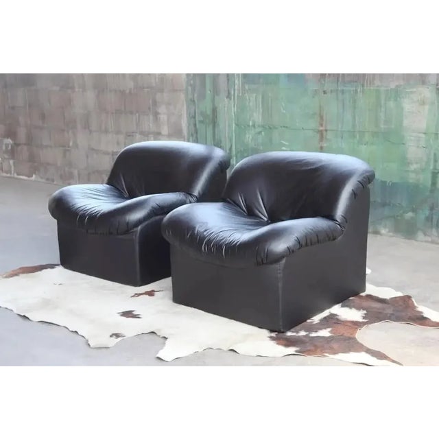 Postmodern Black Upholstered Sculptural Lounge Chair, 1980s, (One Chair 2 Avail) For Sale - Image 11 of 12