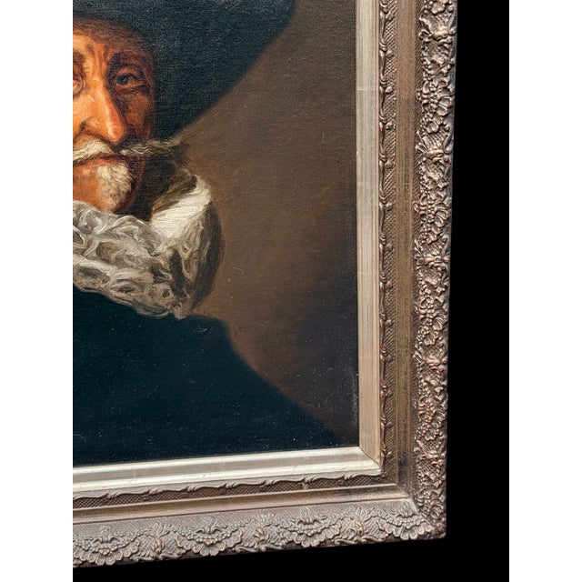 Antique Oil Painting After Frans Hals Portrait of Gentleman, Signed A. Hiller For Sale - Image 12 of 14