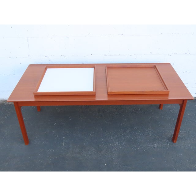 Mid-Century Modern Ab Säffle Möbelfabrik Danish Modern 1960s Pull Out Chess Board Coffee Table 6906 For Sale - Image 3 of 18