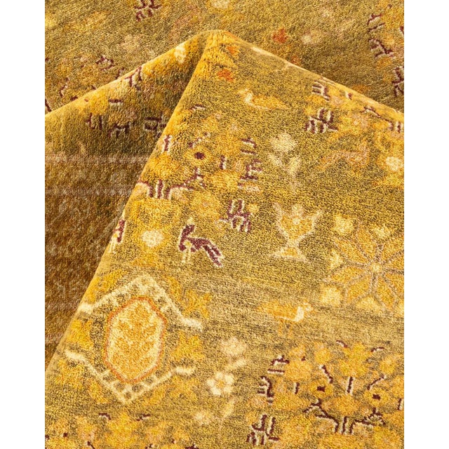 Textile Mogul, One-of-a-Kind Hand-Knotted Area Rug - Green, 6' 2" x 8' 4" For Sale - Image 7 of 8