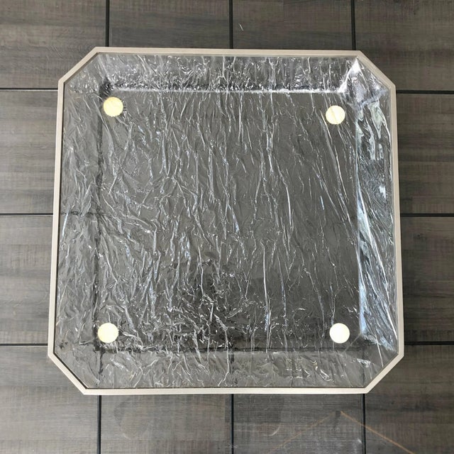 Ice Effect Acrylic Glass & Metal Tray Centerpiece, Italy, 1970s For Sale - Image 3 of 7