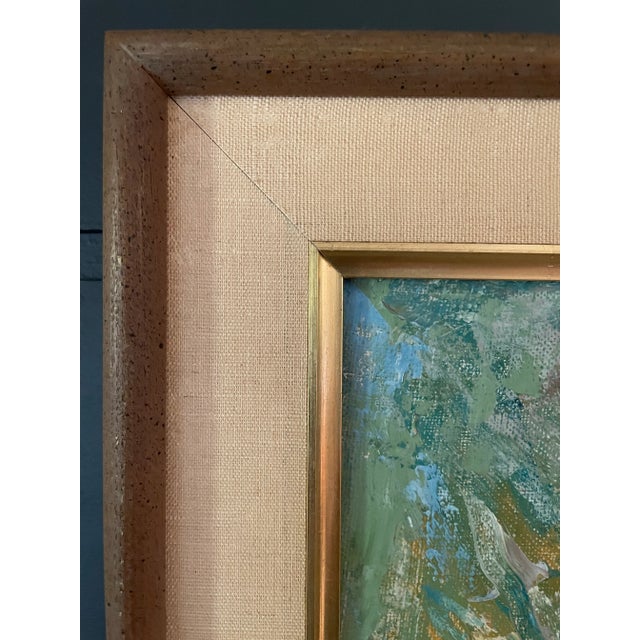 Yellow 1967 Original Framed Painting of Vibrant Flowers by Jane Schoepflin For Sale - Image 8 of 11