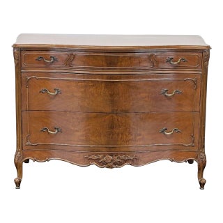 John Stuart Inc. Classic Wooden Dresser With Curved Drawers and Ornate Detailing For Sale