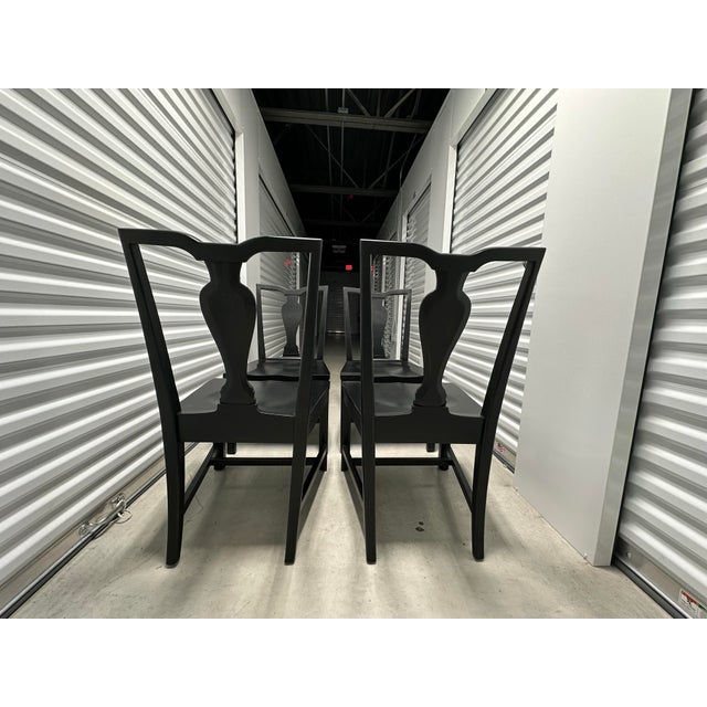 Ethan Allen Maddox Dining Chairs in Charcoal Finish- Set of 4 For Sale - Image 9 of 12