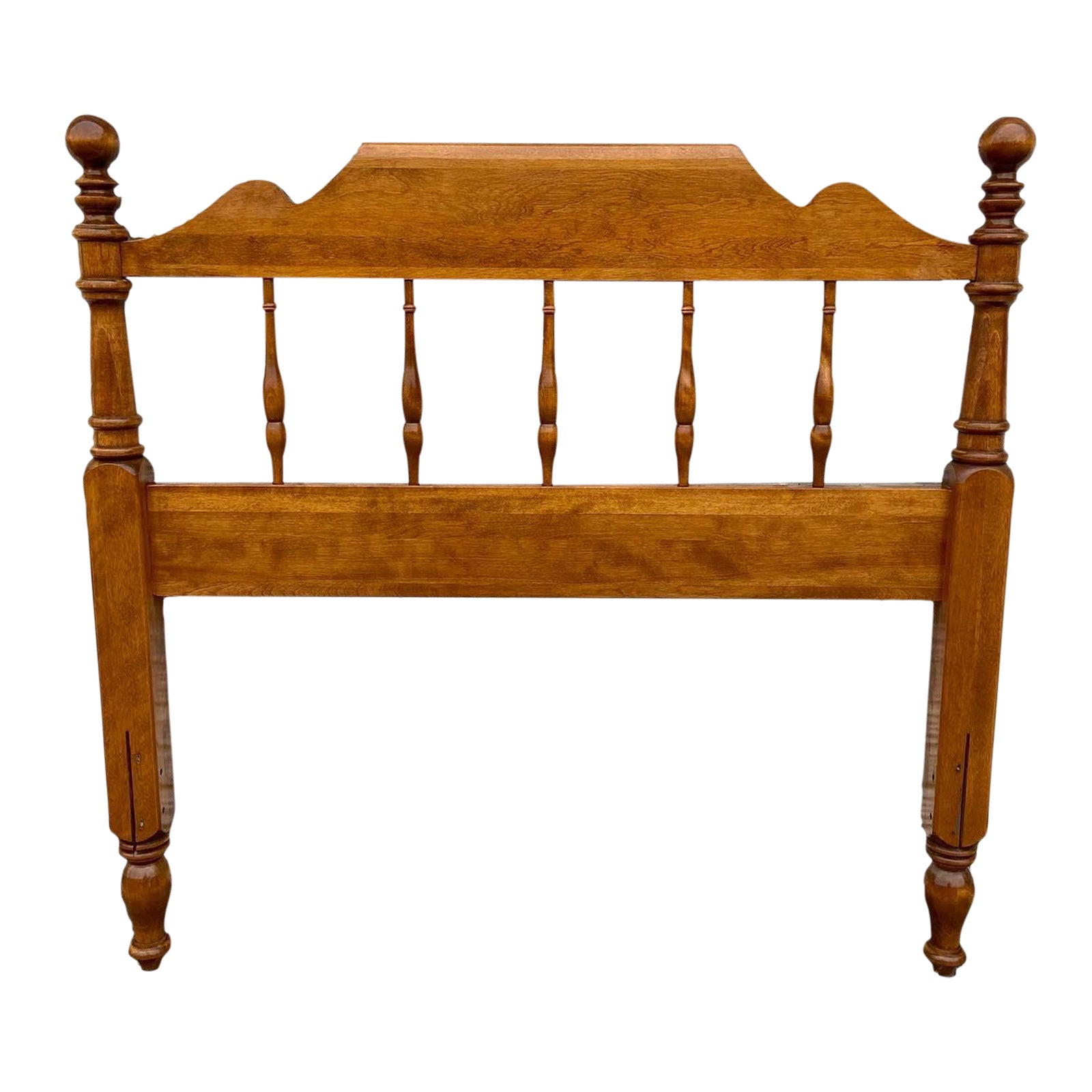 Vintage Ethan Allen Twin Size Heirloom Spindle Cannonball Headboard