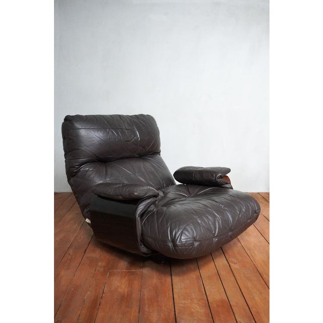 Brown Set of Vintage Lounge Chair and Ottoman by Michel Ducaroy for Ligne Roset, 1970 For Sale - Image 8 of 18