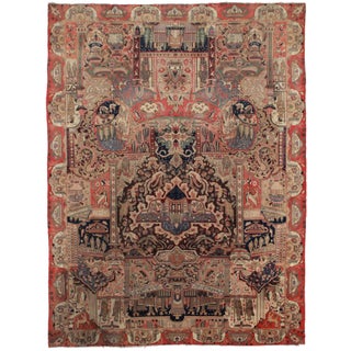 Vintage Persian Kashan Rug - 9'7" X 12'7" For Sale