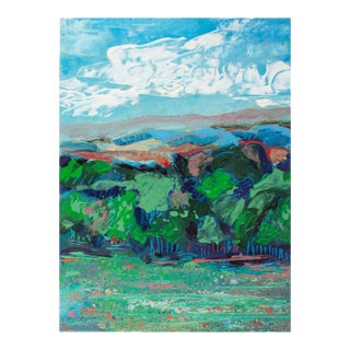 Signed 1980s Abstract Acrylic Landscape by Harry Hilson For Sale