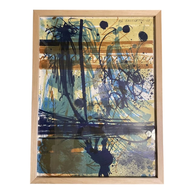 Sam Middleton (American, 1927-2015) Lithograph Signed and Framed Under Plexiglass For Sale