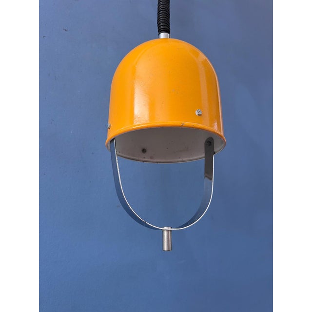 Gold Mid-Century Modern Space Age Yellow Pendant Lamp For Sale - Image 8 of 13