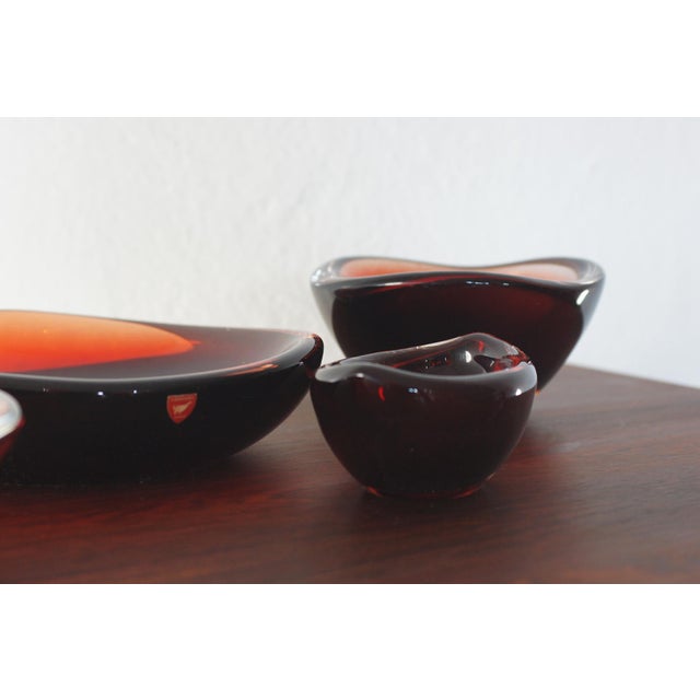 Selena Glass Bowl by Sven Palmqvist for Orrefors, 1950s, Set of 4 For Sale - Image 9 of 10
