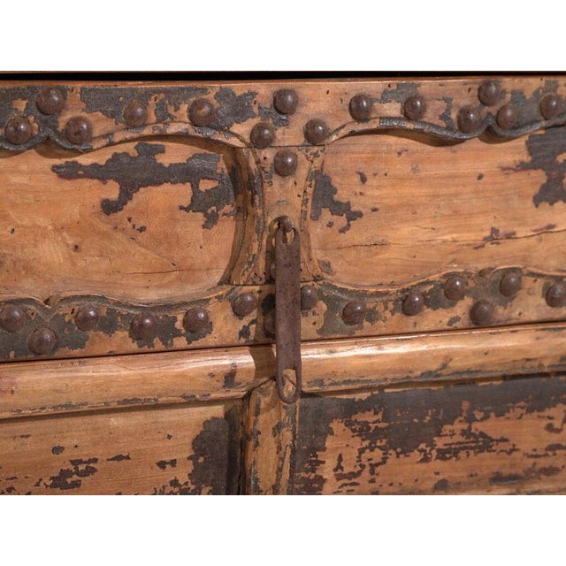Antique Elm Console Table with Iron Hardware from Amaru For Sale - Image 4 of 11