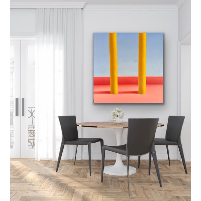 Textile Large Scale Art Deco Signed Original Oil Painting For Sale - Image 7 of 7